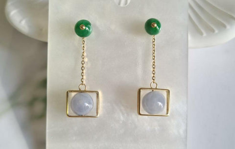Type A burmese jadeite earring