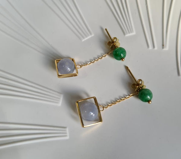Type A burmese jadeite earring