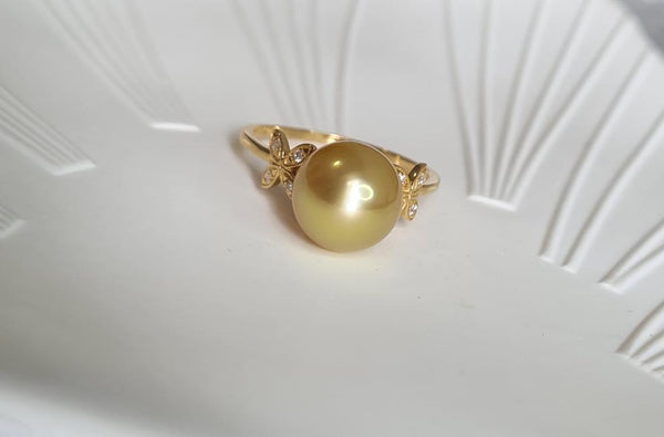 South sea gold pearl ring